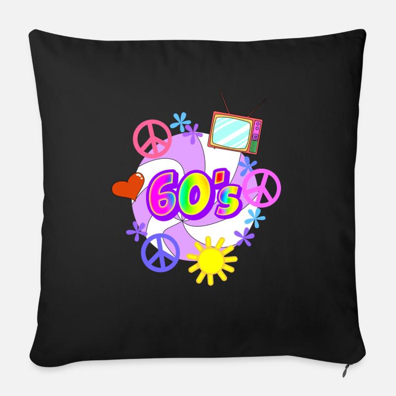 Die 60er Jahre - Sofakissenbezug 45 x 45 cm - Schwarz
