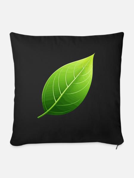 grünes Blatt - Naturschutz - Sofakissenbezug 45 x 45 cm - Schwarz