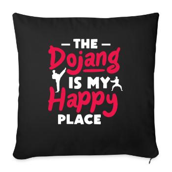 Le Dojang est mon lieu de bonheur Design pour un karaté - Housse de coussin décorative 45 x 45 cm - noir - Devant