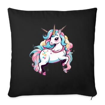 Licorne Einhorn Kawaii - Sofakissenbezug 45 x 45 cm - Schwarz - Vorne