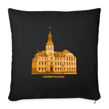 Crimmitschau Town Hall Pleiße Zwickau Saxony - Sofa pillowcase 17,3'' x 17,3'' (45 x 45 cm) - black - Front