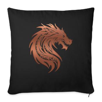 Fantasy Dragon Anime Dragon Head Mythical reptile - Sofa pillowcase 17,3'' x 17,3'' (45 x 45 cm) - black - Front