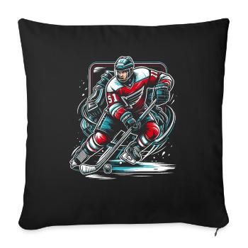 Hockey sur glace - Housse de coussin décorative 45 x 45 cm - noir - Devant