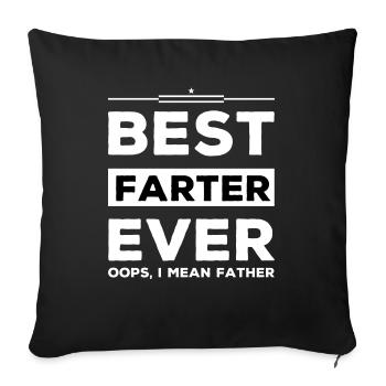 Le meilleur pète de tous les temps, oups je veux dire père - Housse de coussin décorative 45 x 45 cm - noir - Devant
