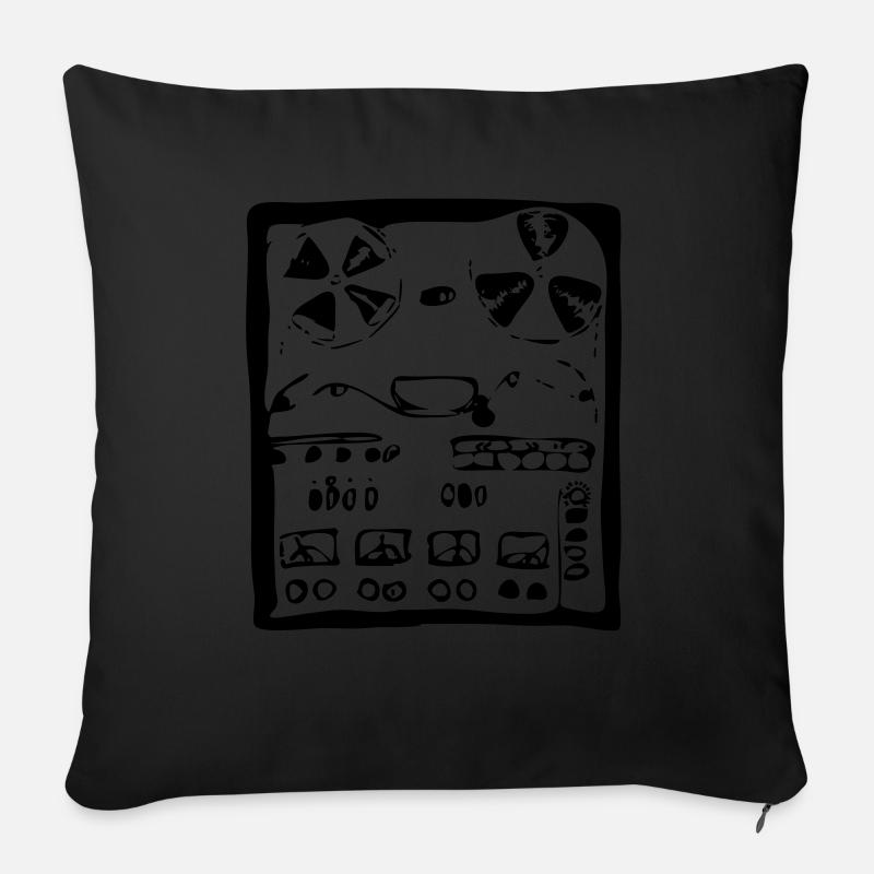Tonband - Sofakissenbezug 45 x 45 cm - Schwarz