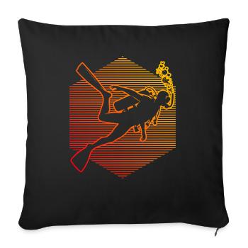 Plongée Taucher Scuba Taucher Tauchen Plongée sous-marine - Housse de coussin décorative 45 x 45 cm - noir - Devant