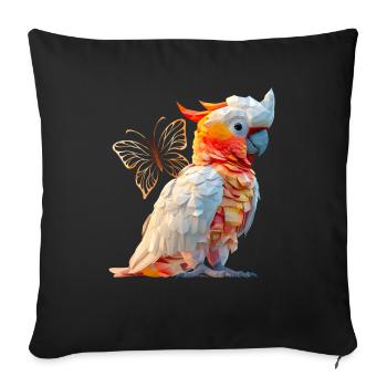 Cockatoo - Sofa pillowcase 17,3'' x 17,3'' (45 x 45 cm) - black - Front