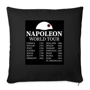Napoleon Bonaparte Weltreise - Sofakissenbezug 45 x 45 cm - Schwarz - Vorne