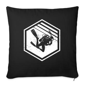 Plongée en apnée Scuba Diver Scuba Diver pour hommes - Housse de coussin décorative 45 x 45 cm - noir - Devant