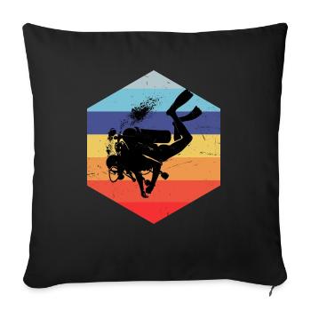 Plongeuse Femme Plongée Plongée Homme Plongeur - Housse de coussin décorative 45 x 45 cm - noir - Devant