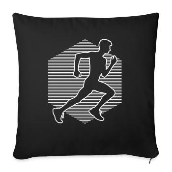 Cross Country Running Men's Running Running - Sofa pillowcase 17,3'' x 17,3'' (45 x 45 cm) - black - Front