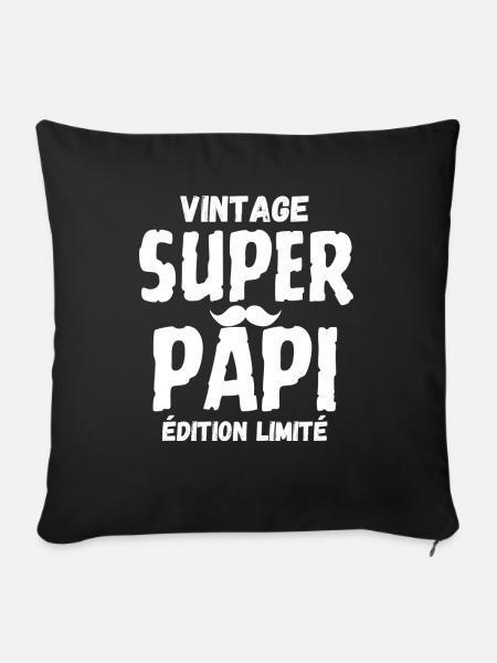 SUPER PAPI - Sofakissenbezug 45 x 45 cm - Schwarz