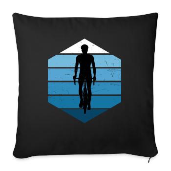 Herren Damen Bike Velo Radfahren Radfahrer - Sofakissenbezug 45 x 45 cm - Schwarz - Vorne