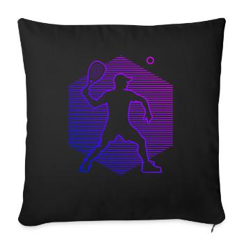 Pickleball Pickleball Jouer au racquetball pour femmes - Housse de coussin décorative 45 x 45 cm - noir - Devant