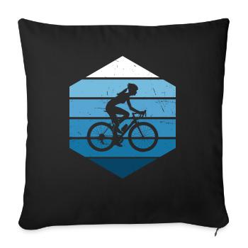 VTT VTT Cyclisme Cyclisme - Housse de coussin décorative 45 x 45 cm - noir - Devant