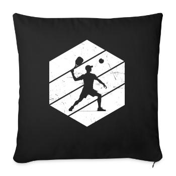 Pickleball Racquetball Jeux de pickleball Femmes - Housse de coussin décorative 45 x 45 cm - noir - Devant