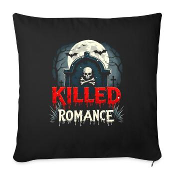 Social Media Killed the Romance - Sofa pillowcase 17,3'' x 17,3'' (45 x 45 cm) - black - Front