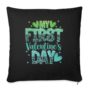 xoxo love you amore Blumen Frauen Valentinstag 14 - Sofakissenbezug 45 x 45 cm - Schwarz - Vorne