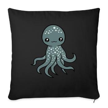 Pieuvre, Pieuvre, Pieuvre, Calmar, Céphalopode, Mignon, Mignon - Housse de coussin décorative 45 x 45 cm - noir - Devant