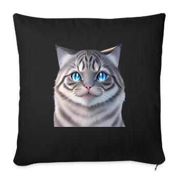 The White Cat - Sofa pillowcase 17,3'' x 17,3'' (45 x 45 cm) - black - Front