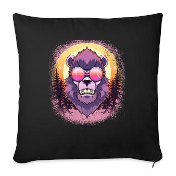 animal coati happy cadeau panda humour génial cool - Housse de coussin décorative 45 x 45 cm - noir - Devant