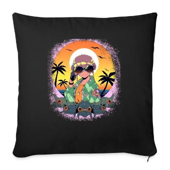 happy humor anniversaire cadeau génial geek - Housse de coussin décorative 45 x 45 cm - noir - Devant