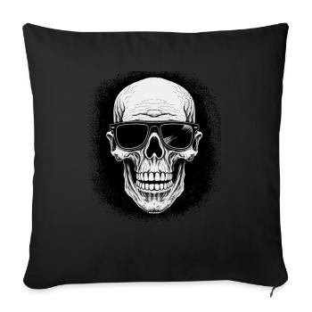 anniversaire dessin motard chemise dabbing - Housse de coussin décorative 45 x 45 cm - noir - Devant