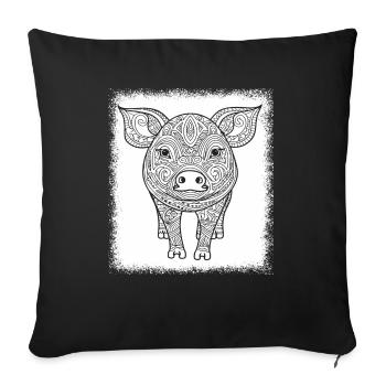 funny pig cool cannabis backyard griller - Sofakissenbezug 45 x 45 cm - Schwarz - Vorne