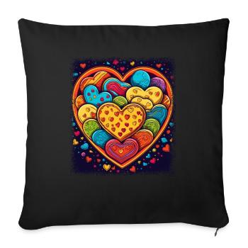 signe de paix oiseau drôle blagues d’amour coeur bday - Housse de coussin décorative 45 x 45 cm - noir - Devant