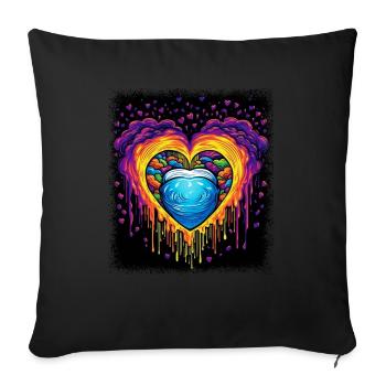 60s Funky Hippy Gift Idea Anti War Family - Housse de coussin décorative 45 x 45 cm - noir - Devant