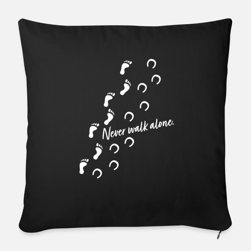 Reiterin Geschenk - never walk alone - Sofakissenbezug 45 x 45 cm - Schwarz