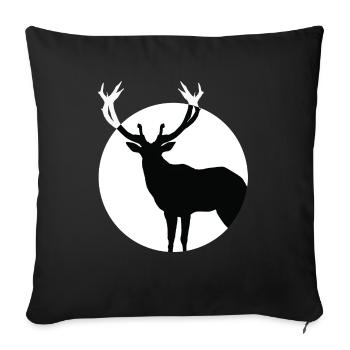 Cerf - Housse de coussin décorative 45 x 45 cm - noir - Devant