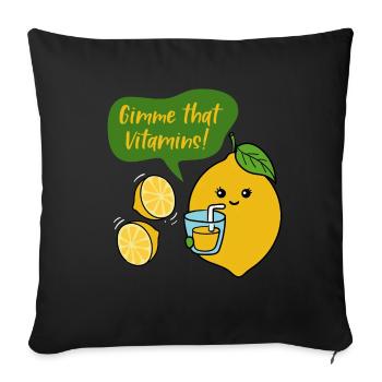 Limonade au jus de citron Gimme Vitamins Summer - Housse de coussin décorative 45 x 45 cm - noir - Devant
