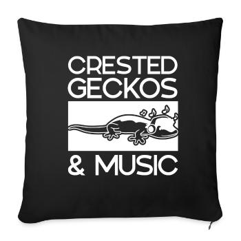 Crested Geckos Music Notes Musician Exotic Animal - Sofa pillowcase 17,3'' x 17,3'' (45 x 45 cm) - black - Front