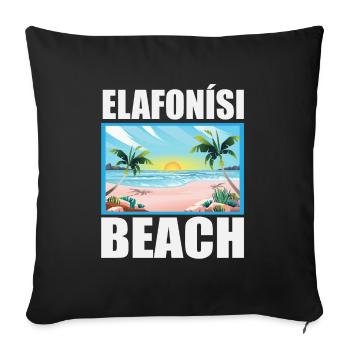 Elafonisi Beach - Sofa pillowcase 17,3'' x 17,3'' (45 x 45 cm) - black - Front