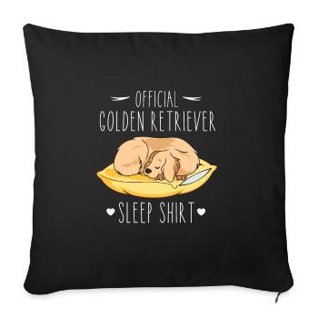 Chemise de sommeil Golden Retriever officielle - Housse de coussin décorative 45 x 45 cm - noir - Devant