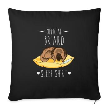 Chemise de nuit officielle Briard - Housse de coussin décorative 45 x 45 cm - noir - Devant
