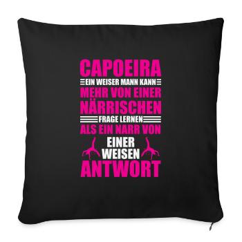 Capoeira and wise answers - Sofa pillowcase 17,3'' x 17,3'' (45 x 45 cm) - black - Front