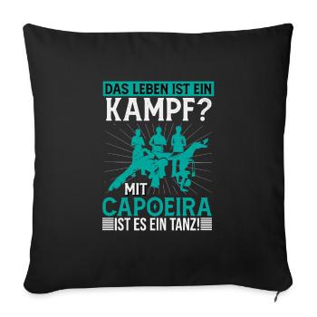 Life is struggle, capoeira is answer - Sofa pillowcase 17,3'' x 17,3'' (45 x 45 cm) - black - Front