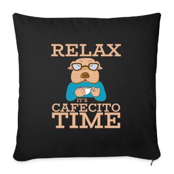Cafecito Lover Drinking Cafecito Mix Cuban Coffee - Sofa pillowcase 17,3'' x 17,3'' (45 x 45 cm) - black - Front