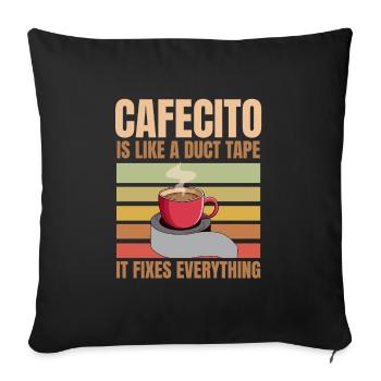 Cafecito Accessories & Cuban Lover Clothing - Sofa pillowcase 17,3'' x 17,3'' (45 x 45 cm) - black - Front