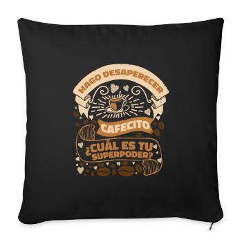 Cafecito Lover Drinking Cafecito Mix Cuban Coffee - Sofa pillowcase 17,3'' x 17,3'' (45 x 45 cm) - black - Front