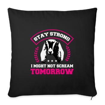 Murmures de chèvre nubienne - Housse de coussin décorative 45 x 45 cm - noir - Devant