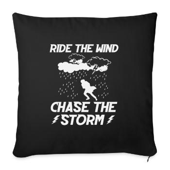 Wind Rider: Storm Chaser's Adventure - Sofa pillowcase 17,3'' x 17,3'' (45 x 45 cm) - black - Front