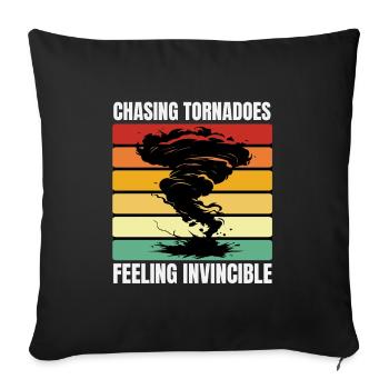 Storm Chasing: Feeling Invincible - Sofa pillowcase 17,3'' x 17,3'' (45 x 45 cm) - black - Front