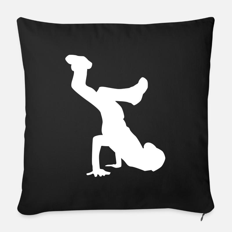 Breakdance 3D cadeau pour les enfants B-Boy Hip Hop Dancing - Housse de coussin décorative 45 x 45 cm - noir