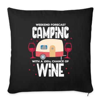 Camping Wine - Sofa pillowcase 17,3'' x 17,3'' (45 x 45 cm) - black - Front