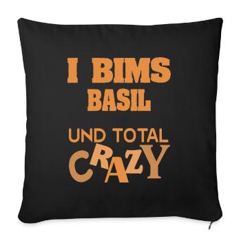 Geschenk für Basil - Sofakissenbezug 45 x 45 cm - Schwarz - Vorne