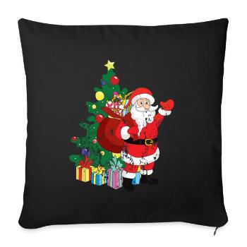 Retro Vintage Grunge Style Weihnachten - Sofakissenbezug 45 x 45 cm - Schwarz - Vorne