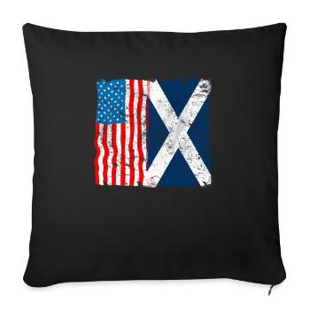 Scotland USA Flag Highlander Tartan Kilt - Sofa pillowcase 17,3'' x 17,3'' (45 x 45 cm) - black - Front